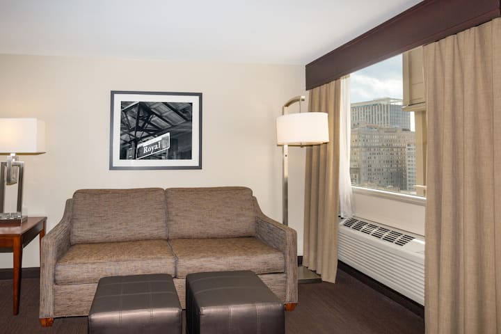Guest room at the Wyndham New Orleans - French Quarter in New Orleans, Louisiana